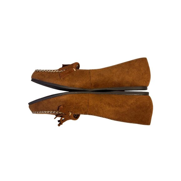 Unionbay Boho-U Women's Brown Faux Suede Moccasins With Fringe Detail Size 7.5 - Picture 4 of 8